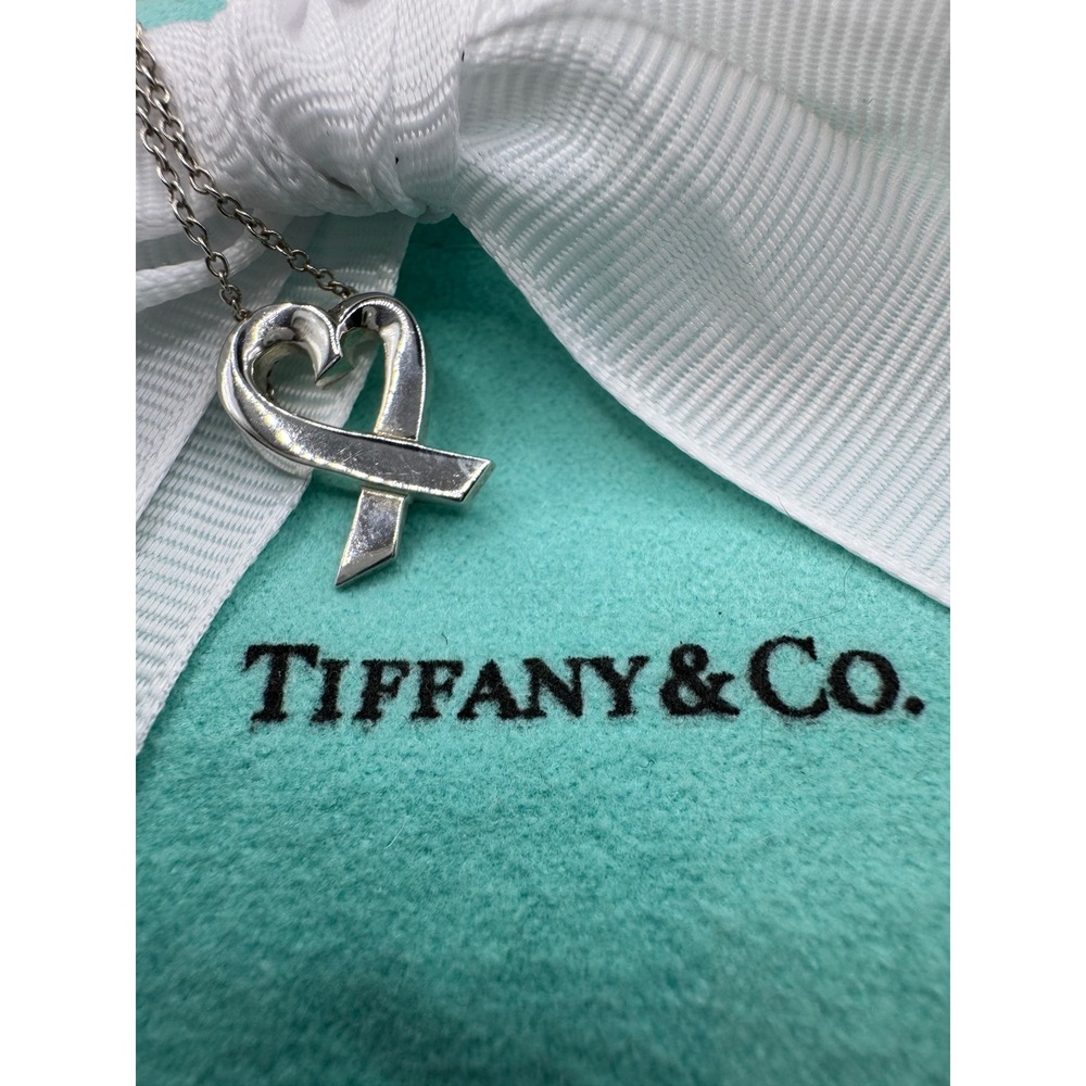 Tiffany & Co Paloma Picasso Loving Heart Necklace Sterling Silver 925 Pendant